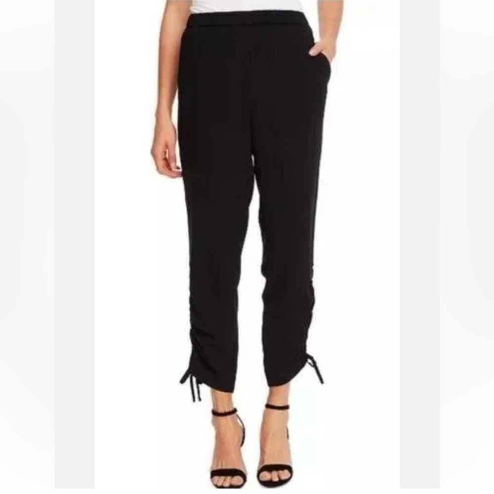 Milly women pant trouser linen 10 navy trouser casual vacation office resort Y2K